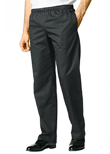 Men's Baggy Fit Küche Chefkoch Hosenhose mit Kordelzug (M (für Taille 32-34), Schwarz) von Chef Apparel