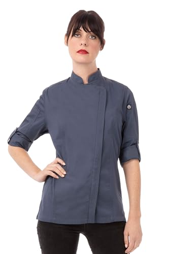 Chef Works Damen Kochmantel Kochjacke Hartford, Blau, Small von Chef Works
