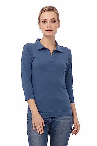 Chef Works Damen Womens Definity Shirt Poloshirt, blau, Klein von Chef Works