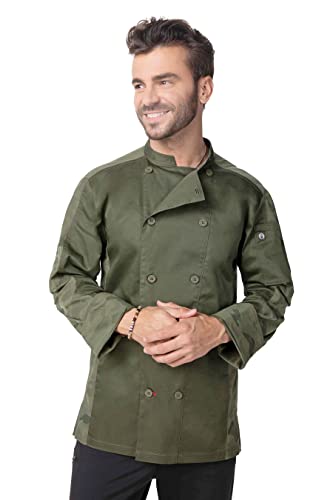 Chef Works Herren Mojave Kochmantel, Oliv/Blatt für Mich (Leaf It to Me), XL von Chef Works