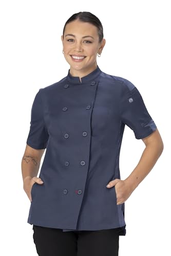Chef Works Damen Mojave Short Sleeve Chef Coat Kochmantel, Blau (Airforce Blue), XL von Chef Works