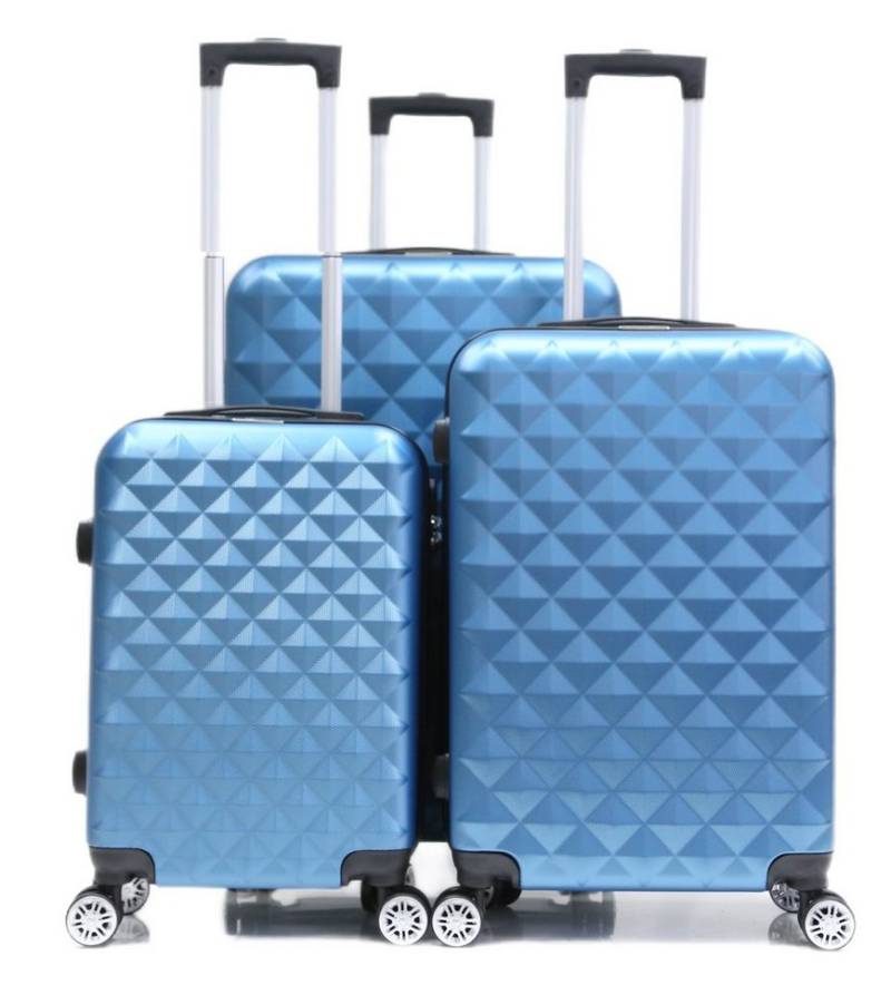 Cheffinger Koffer Koffer 3 tlg Hartschale Trolley Set Kofferset Handgepäck ABS-07, 4 Rollen von Cheffinger