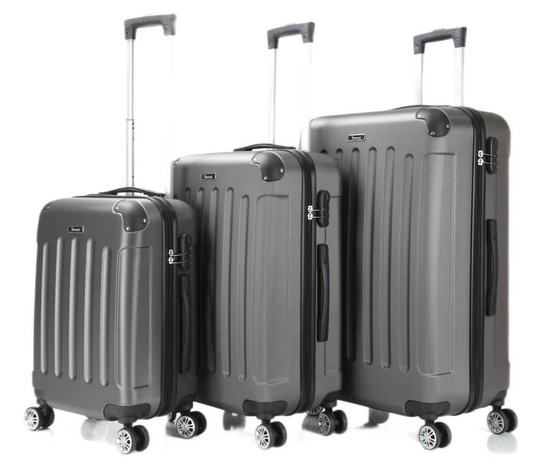 Cheffinger Kofferset Hartschalenkoffer Trolley Reisekoffer Koffer Set Cheffinger grau, (Set bestehend aus 3 Koffern (Höhe: 55/65/75 cm) von Cheffinger