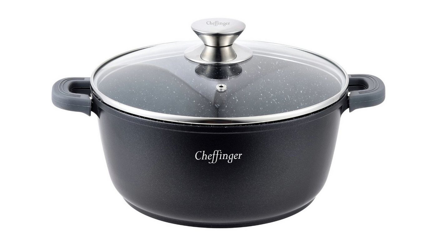 Cheffinger Kofferset Kochtopf Aluguss Induktion Ø20cm Suppentopf Pfanne Topf Deckel Brattop von Cheffinger