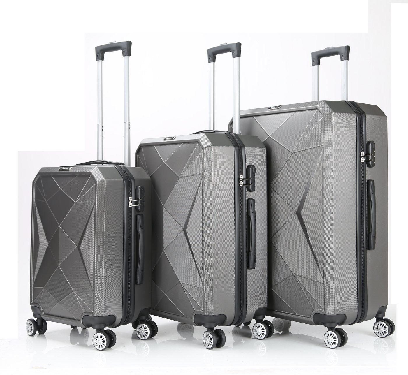 Cheffinger Kofferset Reisekoffer ABS-03 Koffer 3-teilig Hartschale Trolley Set Kofferset, 4 Rollen, (3 tlg) von Cheffinger