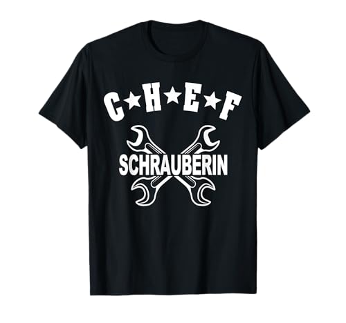 Mechanikerin Autoschlosser Frau Frauen KFZ Werkzeug T-Shirt von Chefin Schrauberin Maulschlüssel Lady