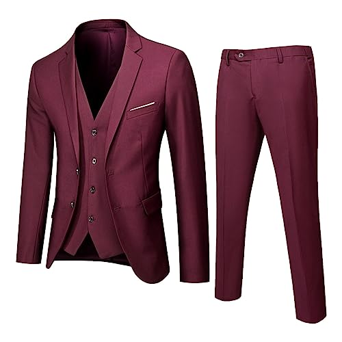 Anzug Herren 3 Teilig Regular Fit Business Hochzeit Party Anzüge Frühling und Herbst Classic Version von Slim Anzug Männer Professionelle Hochzeitsfeier Kleid Bester Mann Anzug von Chejarity