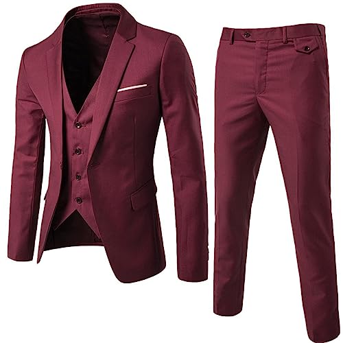 Anzug Herren 3 Teilig Regular Fit Business Hochzeit Party Anzüge Frühling und Herbst Classic Version von Slim Anzug Männer Professionelle Hochzeitsfeier Kleid Bester Mann Anzug von Chejarity