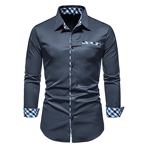 Chejarity Businesshemden Herren Hemd Shirt Langarmhemd Muskellinie-Style Freizeit Hemd Männer Kent-Kragen Business Casual Slim Fit Button Down Hemd von Chejarity