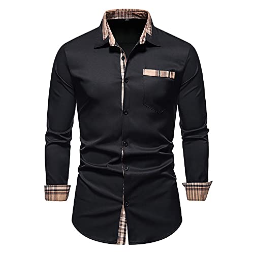 Chejarity Businesshemden Herren Hemd Shirt Langarmhemd Muskellinie-Style Freizeit Hemd Männer Kent-Kragen Business Casual Slim Fit Button Down Hemd von Chejarity