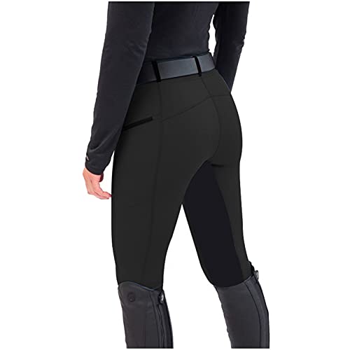 Chejarity Damen Reithose High Waist Vollbesatzreithose Reitleggings mit Silikonvollbesatz und Handytasche Fit Reithose Economic Vollbesatz Mädchen Reithose von Chejarity