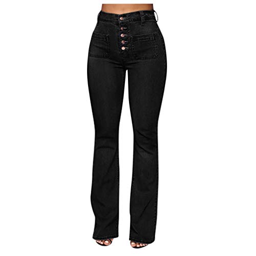 Damen Jeans Flare Denim Hose Bootcut Jeans Hose Schlaghose Lockere Hohe Taille Weitem Bein Jeanshose Straight Leg Gerade Skinny Fit Jeans für Frauen Mädchen von Chejarity