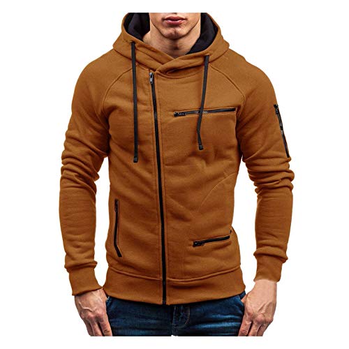 Herren Pullover Gothic Hoodie Zipper Sweatjacke Longsleeve Sweatshirt Jacke Hoody Sweater mit Reißverschluss Outdoorjacke Langarm Kapuzenjacke Mit Zip Tasche Männer Slim Fit Training Kapuzenpullover von Chejarity