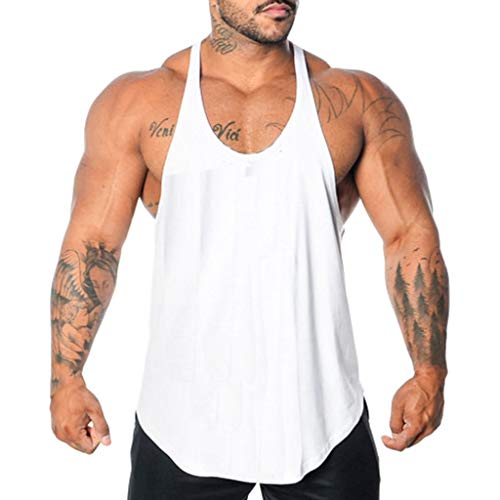 Herren Stringer Tank Top Fitness Sport Ärmellos Achselshirt Muskelshirt Gym Stringer T-Shirt für Training Bodybuilding Running Workout Joggen Laufen Alltag von Chejarity