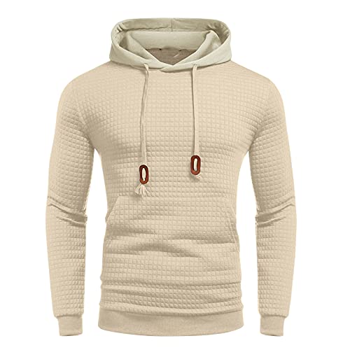 Herren Sweatshirt Hoodie Biker Kapuzenpullover O-Ausschnitt Slim Fit Crew Neck Sweatjacke mit Tasche Männer Workout Pullover Weich Bequem Basic Herbst Winter Kordelzug Longsleeve Sport Kapuzenpulli von Chejarity