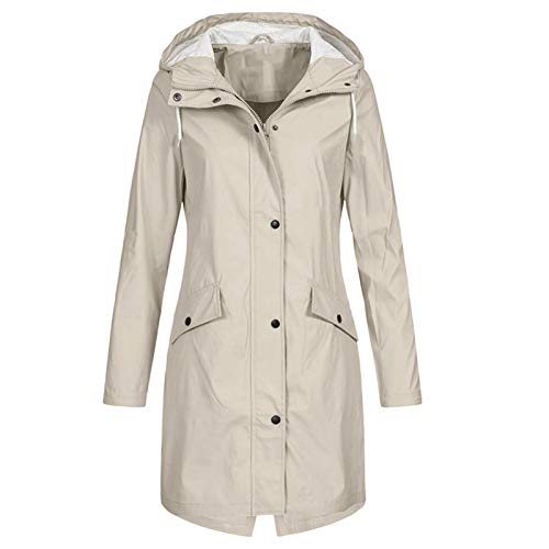 Regenjacke Damen Wasserdicht Atmungsaktiv Herbst und Winter Lange Softshelljacke Regenmantel Outdoorjacke Trenchcoats Leichte Jacke Wandern Trekking Fahrrad Rauschenden Mantel Übergangsjacke von Chejarity