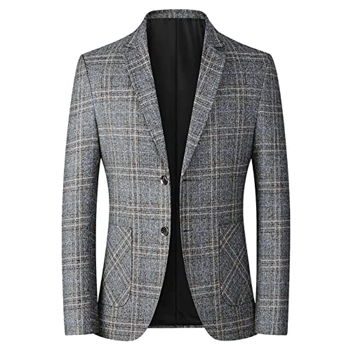 Sakko Herren Sportlich, Regular Fit Herbst und Winter Trend von Retro Gebürstet Blazer Kragen Einzelne Reihe von Zwei Tasten Slim Runden Saum Tasche Kleinen Hochzeit Smoking Anzug Lässigee Jacke von Chejarity