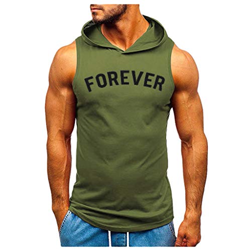 Tank Tops Herren Sommer Sportshirt Ärmellos Hoodie Muskelshirt Gym Workout Fitness Slim Fit Achselshirt Männer Bodybuilding T-Shirt Sportweste Unterhemden von Chejarity