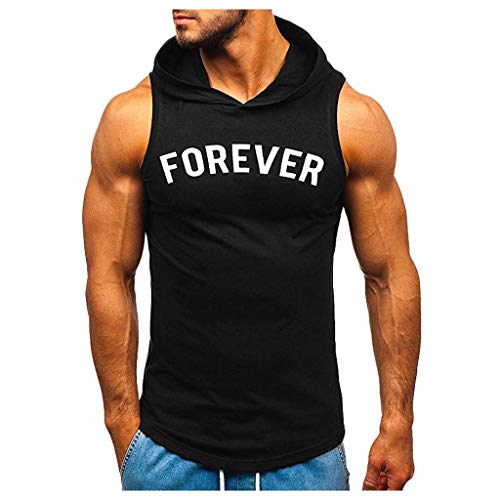 Tank Tops Herren Sommer Sportshirt Ärmellos Hoodie Muskelshirt Gym Workout Fitness Slim Fit Achselshirt Männer Bodybuilding T-Shirt Sportweste Unterhemden von Chejarity