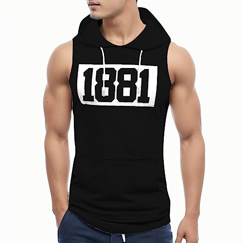 Tank Tops Herren Sommer Sportshirt Ärmellos Hoodie Muskelshirt Gym Workout Fitness Slim Fit Achselshirt Männer Bodybuilding T-Shirt Sportweste Unterhemden von Chejarity