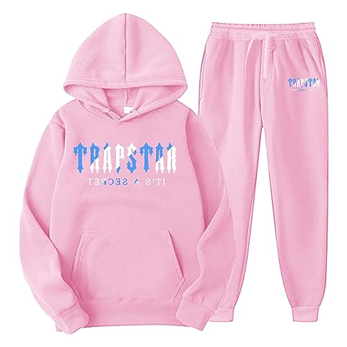 Trapstar Anzug Herren Trapstar Jogginganzug 2-Teilig Herbst Leichte Trapstar Logo Trainingsanzug Buchstaben Gedruckt Pullover Sportanzug Tracksuit Unisex Jogging Anzug Set mit Hoodie und Hose von Chejarity