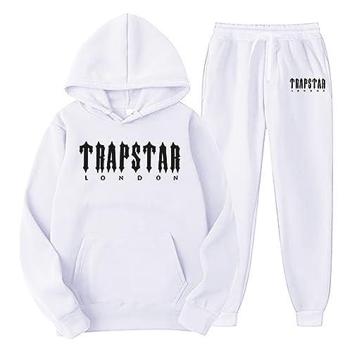 Trapstar Anzug Herren Trapstar Jogginganzug 2-Teilig Herbst Leichte Trapstar Logo Trainingsanzug Buchstaben Gedruckt Pullover Sportanzug Tracksuit Unisex Jogging Anzug Set mit Hoodie und Hose von Chejarity