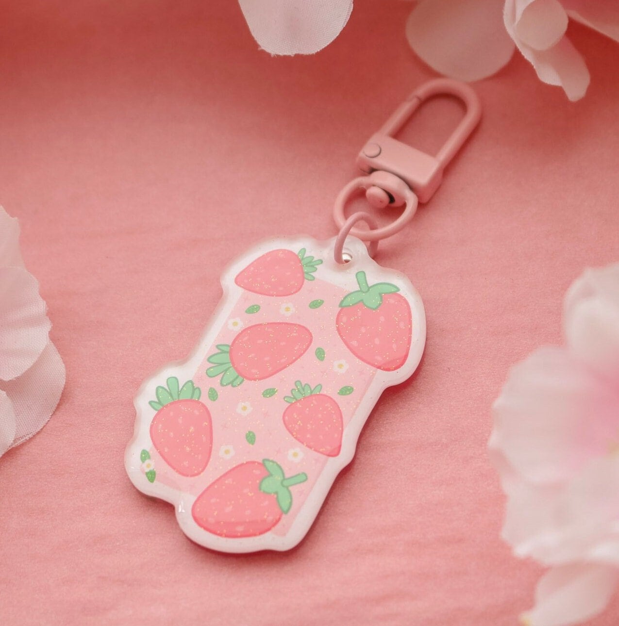 strawberry Keychain | Bag Charm Glitter Key Chain Pink Birthday Gifts Small Gift Kawaii Accessories Idea strawberry Keychain | Bag Charm Glitter Key Chain Pink Birthday Gifts Small Gift Kawaii Accessories Idea von ChellyJellyArt