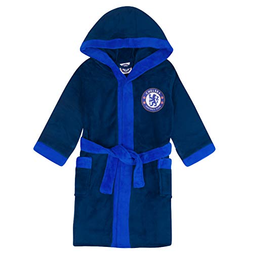 Chelsea FC - Herren Fleece-Bademantel mit Kapuze - offizielles Merchandise - Geschenk - Dunkelblau - L von Chelsea