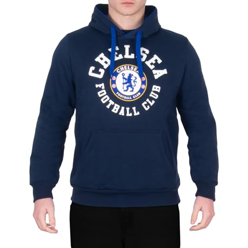 Chelsea FC - Herren Fleece-Hoody mit Grafik-Print - Offizielles Merchandise - Geschenk für Fußballfans - Blau - Marineblau - XXL von Chelsea