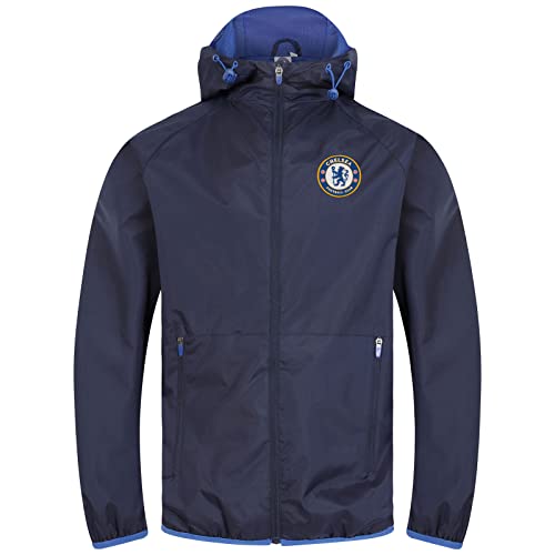 Chelsea FC - Herren Wind- und Regenjacke - Offizielles Merchandise - Dunkelblau - Kapuze mit Schirm - XL von Chelsea