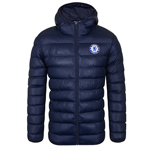 Chelsea FC - Herren Winter-Steppjacke mit Kapuze - Offizielles Merchandise - Geschenk für Fußballfans - Dunkelblau - M von Chelsea