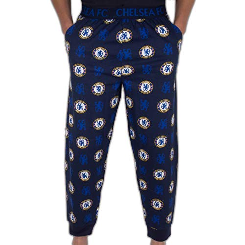 Chelsea FC Herren Lounge-Hose, Pyjamahose - Original-Fußballgeschenk - Elastischer Bund - Königsblau - L von Chelsea