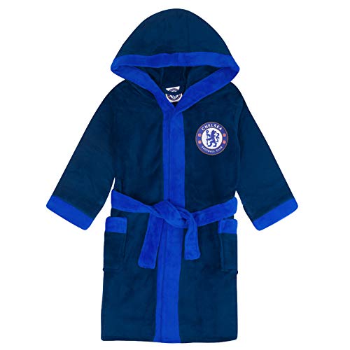 Chelsea FC - Jungen Fleece-Bademantel mit Kapuze - Offizielles Merchandise - Dunkelblau - 7-8 Jahre von Chelsea