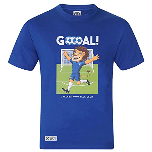 Chelsea FC - Kinder T-Shirt mit Grafik-Print - Offizielles Merchandise - Geschenk für Fußballfans - Royalblau mit Löwenmotiv - 4-5 Jahre von Chelsea