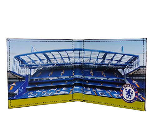 Chelsea FC - Geldbörse mit geprägtem Vereinswappen - Offizielles Merchandise - Geschenk für Fußballfans - Schwarz - Neues Stadion von Chelsea