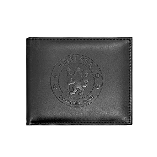 Chelsea FC - Geldbörse mit geprägtem Vereinswappen - Offizielles Merchandise - Schwarz - Schwarz - 11 x 9,5 cm von Chelsea