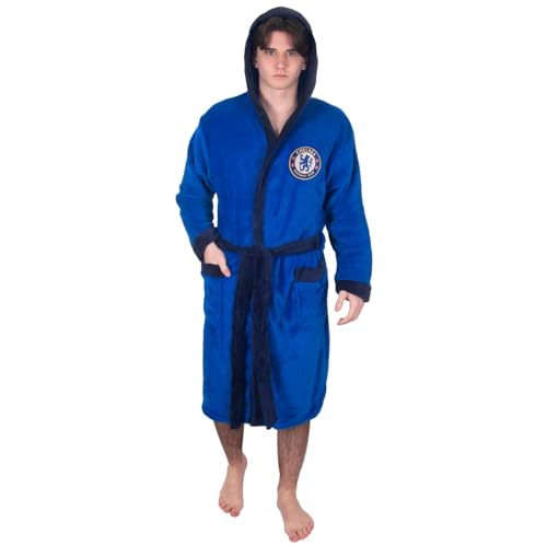 Chelsea FC - Herren Fleece-Bademantel mit Kapuze - offizielles Merchandise - Geschenk - Königsblau - 3XL von Chelsea