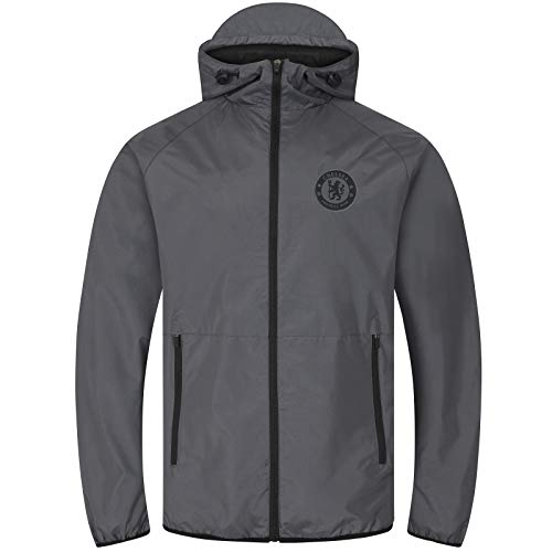 Chelsea FC - Herren Wind- und Regenjacke - Offizielles Merchandise - Grau - Kapuze mit Schirm - XL von Chelsea