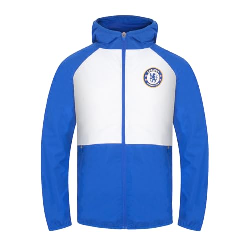 Chelsea FC - Herren Wind- und Regenjacke - Offizielles Merchandise - Weiß/Königsblau - M von Chelsea