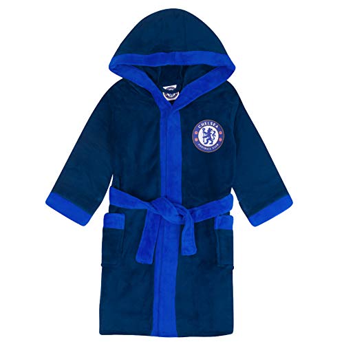 Chelsea FC - Jungen Fleece-Bademantel mit Kapuze - Offizielles Merchandise - Dunkelblau - 9-10 Jahre von Chelsea