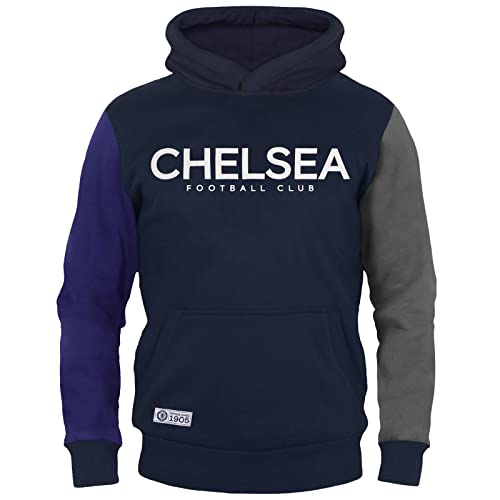 Chelsea FC - Jungen Fleece-Hoody mit Print - Offizielles Merchandise - Blau mit Ärmeln in Kontrastfarben - 8-9 Jahre von Chelsea