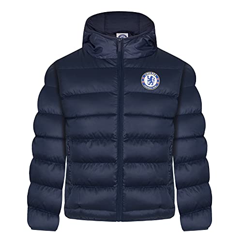 Chelsea FC - Jungen Winter-Steppjacke mit Kapuze - Offizielles Merchandise - Geschenk für Fußballfans - Blau - 12-13 Jahre von Chelsea