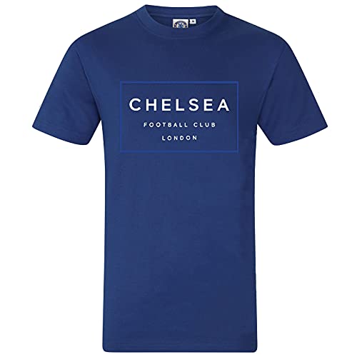 Chelsea FC - Kinder T-Shirt mit Grafik-Print - Offizielles Merchandise - Geschenk für Fußballfans - Dunkelblau mit Viereck-Motiv - 8-9 Jahre von Chelsea
