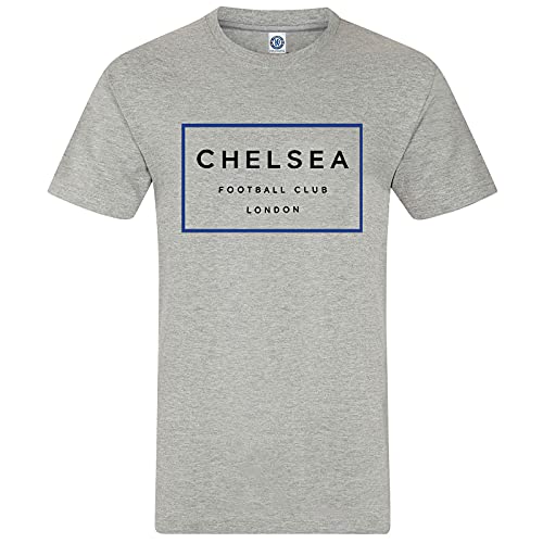 Chelsea FC - Kinder T-Shirt mit Grafik-Print - Offizielles Merchandise - Geschenk für Fußballfans - Grau mit Viereck-Motiv - 10-11 Jahre von Chelsea
