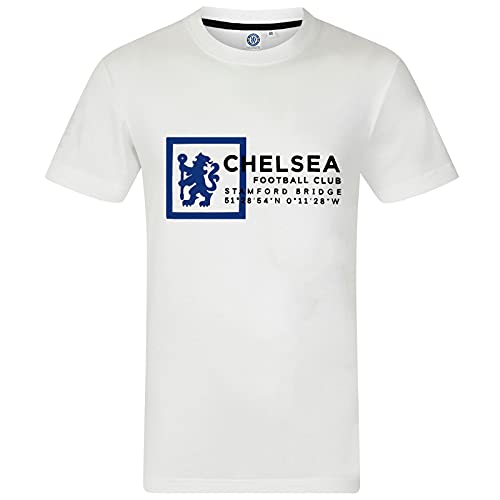Chelsea FC - Kinder T-Shirt mit Grafik-Print - Offizielles Merchandise - Geschenk für Fußballfans - Weiß - 8-9 Jahre von Chelsea