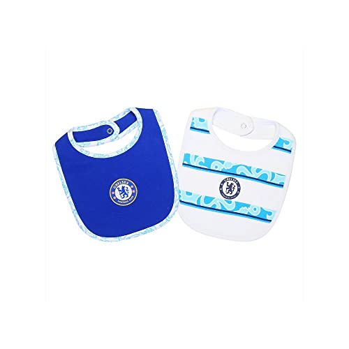 Chelsea FC Baby-Lätzchen, 2er-Pack, blau/weiß, One size von Chelsea