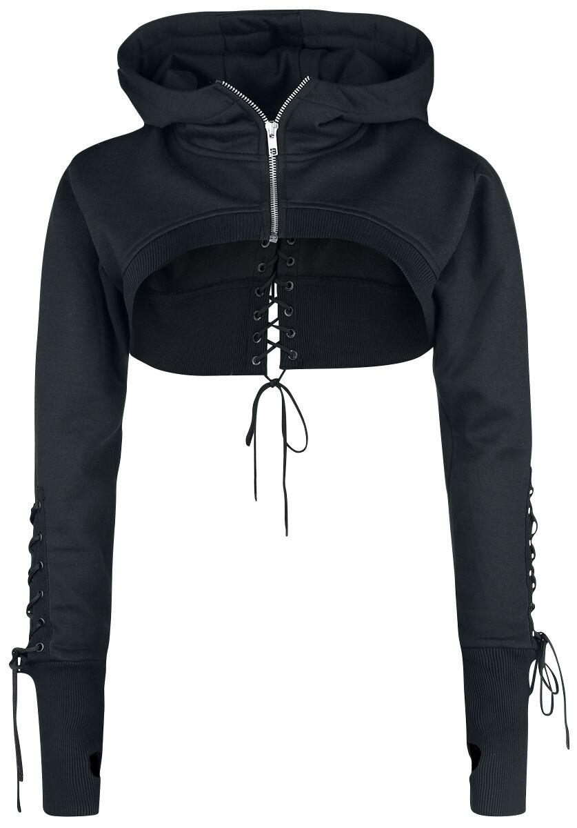 Chemical Black - Gothic Kapuzenjacke - Ebony Bolero - XS bis XL - für Damen - Größe L - schwarz von Chemical Black