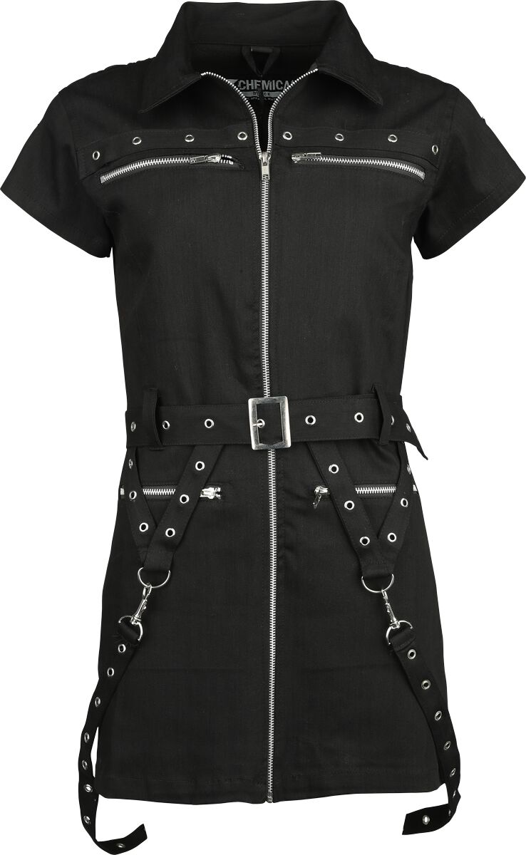 Chemical Black - Gothic Kurzes Kleid - Oakleigh Dress - XS bis XXL - für Damen - Größe S - schwarz von Chemical Black