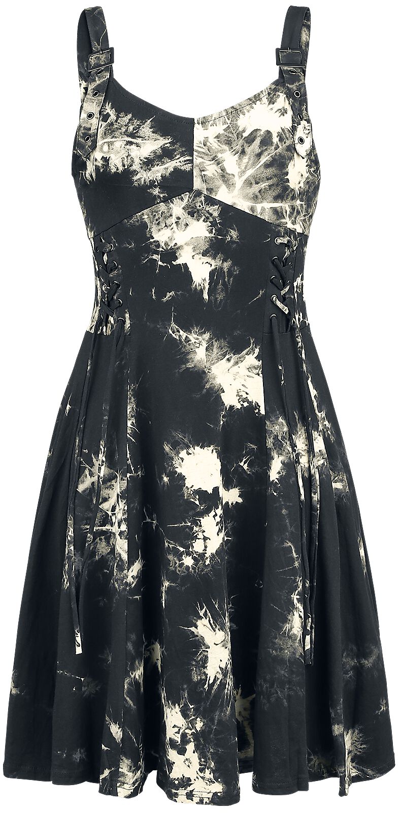 Chemical Black Kurzes Kleid - Malin Tie Dye Dress - S bis XL - für Damen - Größe M - schwarz/weiß Chemical Black Kurzes Kleid - Malin Tie Dye Dress - S bis XL - für Damen - Größe M - schwarz/weiß von Chemical Black
