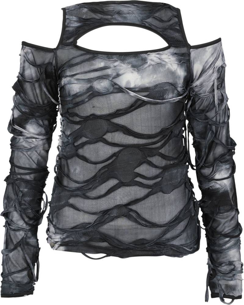Chemical Black Langarmshirt - Viola Top - XS bis XXL - für Damen - Größe L - schwarz/grau von Chemical Black